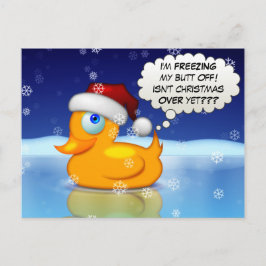Postal Festiva Pato de congelación de Santa