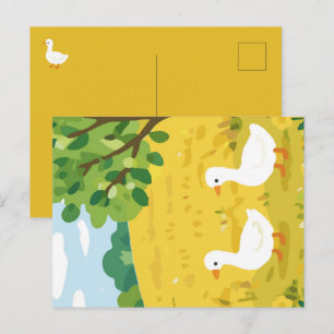 Postal Festiva Pato de otoño de agosto