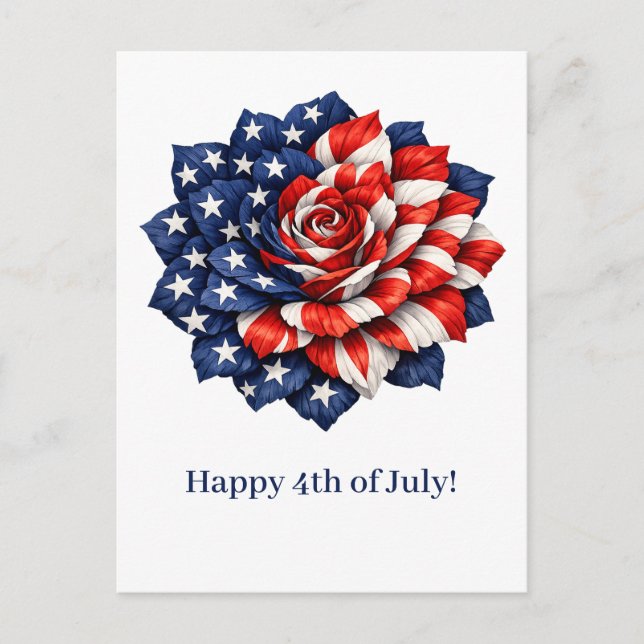 Postal Festiva Patriotic Flag Floral Illustration (Anverso)