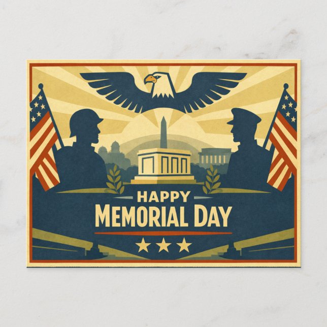 Postal Festiva Patriotic Silhouettes Memorial Day (Anverso)