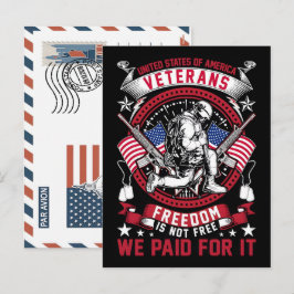 Postal Festiva Patriotic Soldier Holding US Flag Postcard