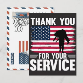 Postal Festiva Patriotic Soldier Holding US Flag Postcard