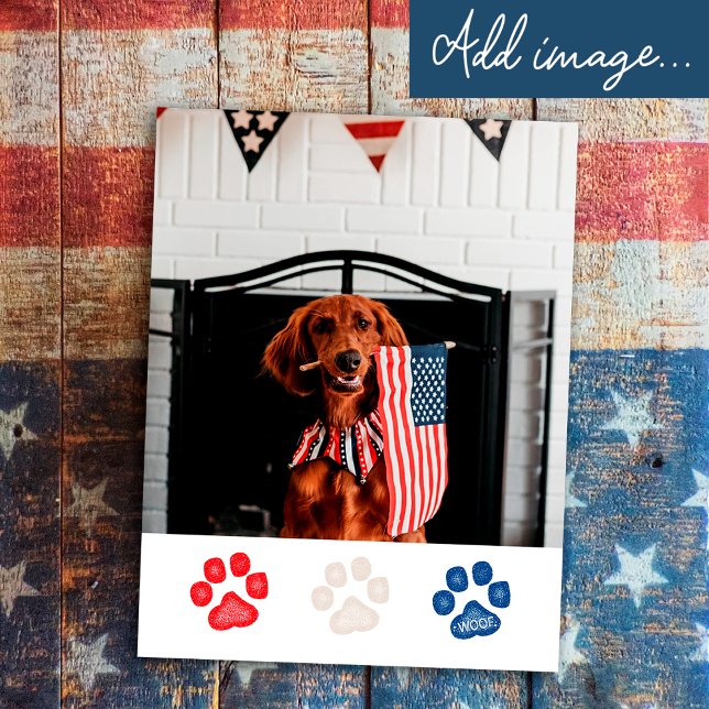 Postal Festiva Patriótico del perro azul rojo personalizado 4 de  (Subido por el creador)