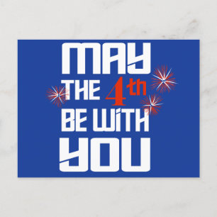 Postal Festiva Patriótico Que El 4 De Mayo Esté Contigo