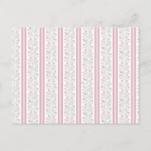 Postal Festiva Patrón Coquette Floral Rosa Vintage