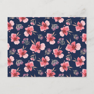 Postal Festiva Patrón de acuarela rosa oscuro