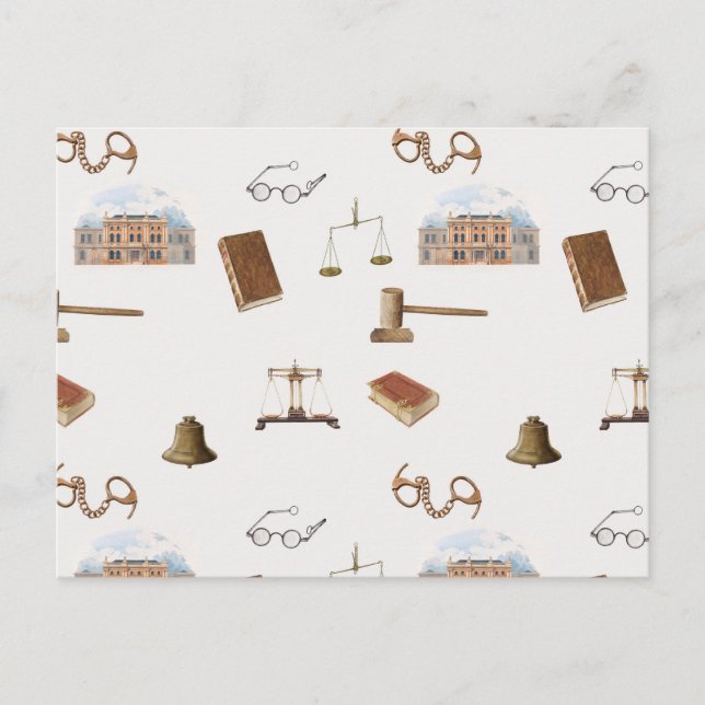 Postal Festiva Patrón de antigüedades legales Gavel (Anverso)