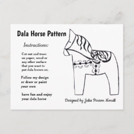Postal Festiva Patrón de caballo de Dala para compartir