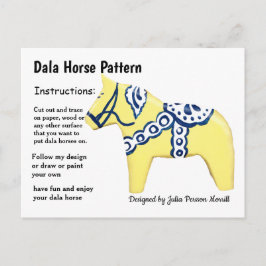 Postal Festiva Patrón de caballo de Dala para compartir