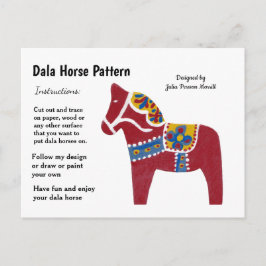 Postal Festiva Patrón de caballo de Dala para compartir