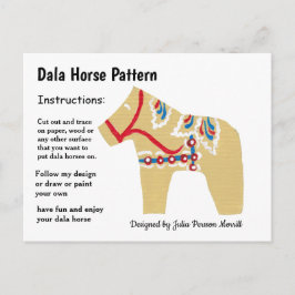 Postal Festiva Patrón de caballo de Dala para compartir