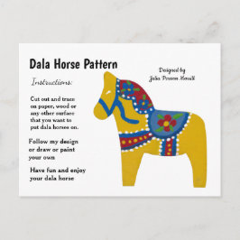 Postal Festiva Patrón de caballo de Dala para compartir
