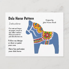 Postal Festiva Patrón de caballo de Dala para compartir