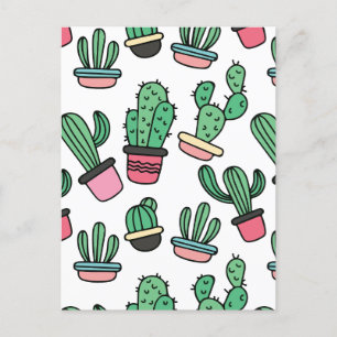 Postal Festiva Patrón de cactus