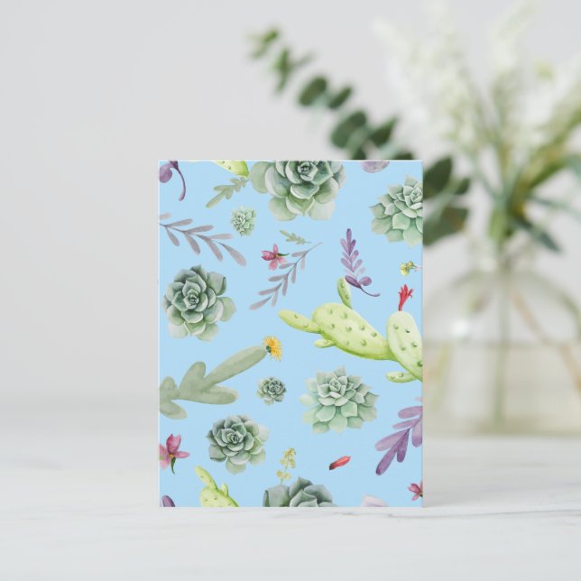 Postal Festiva Patrón de cactus 10 (Anverso de pie)