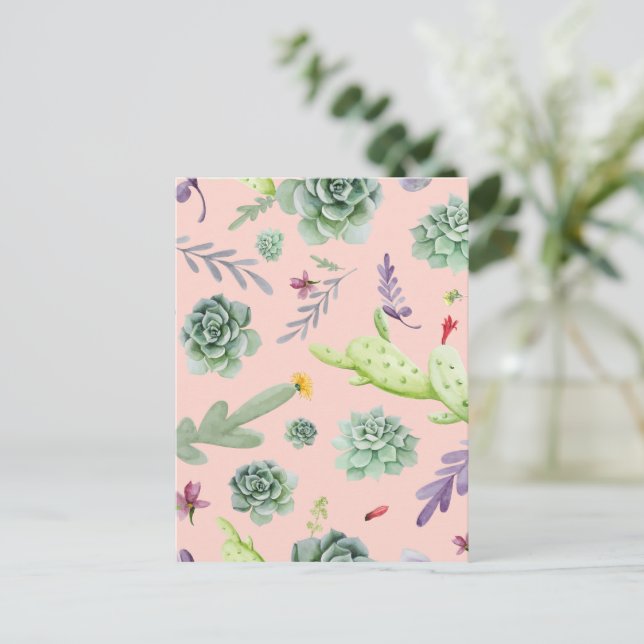 Postal Festiva Patrón de cactus 8 (Anverso de pie)