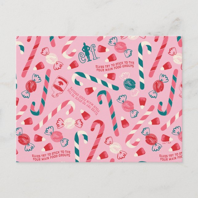 Postal Festiva Patrón de Candy Elf Holiday (Anverso)