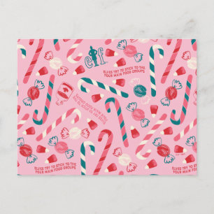 Postal Festiva Patrón de Caramelo de Vacaciones de Elfo