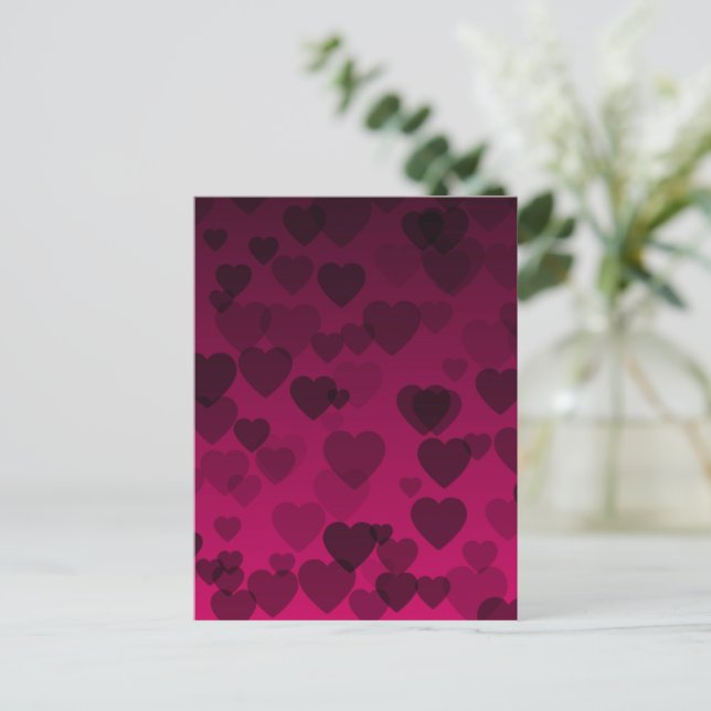 Postal Festiva Patrón de Corazones 18 (Anverso de pie)
