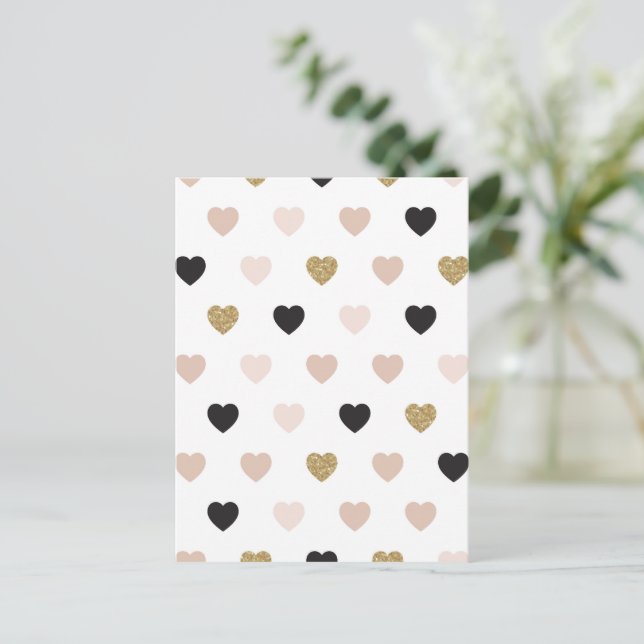 Postal Festiva Patrón de Corazones 31 (Anverso de pie)