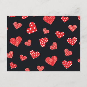 Postal Festiva patrón de corazones fluidos
