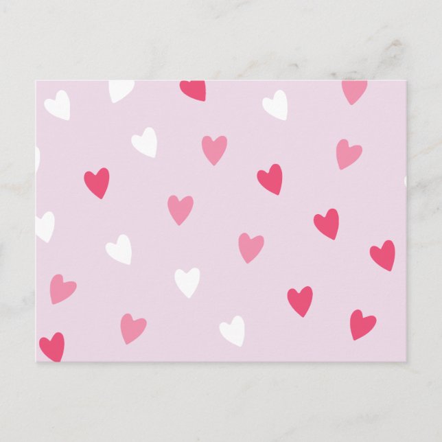 Postal Festiva patrón de corazones fluidos (Anverso)