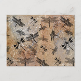 Postal Festiva Patrón de Entomología con Molestias de Dragonfly V