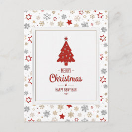 Postal Festiva Patrón de estrellas y copos de nieve de los navida