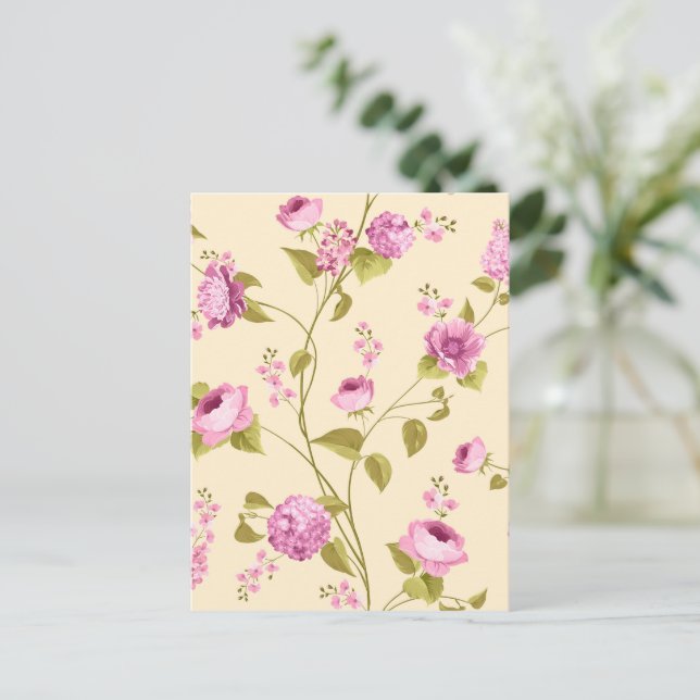 Postal Festiva Patrón de flores 16 (Anverso de pie)