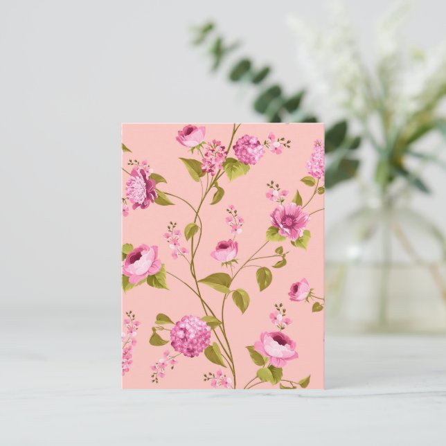 Postal Festiva Patrón de flores 17 (Anverso de pie)