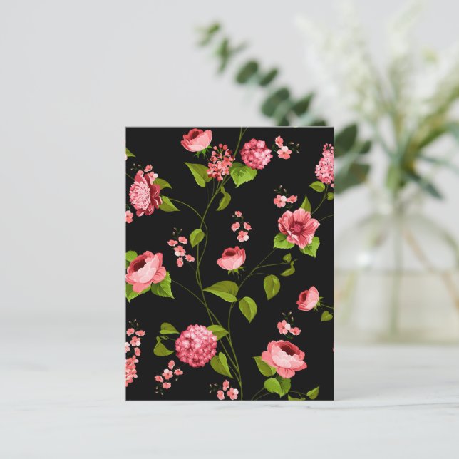 Postal Festiva Patrón de flores 18 (Anverso de pie)