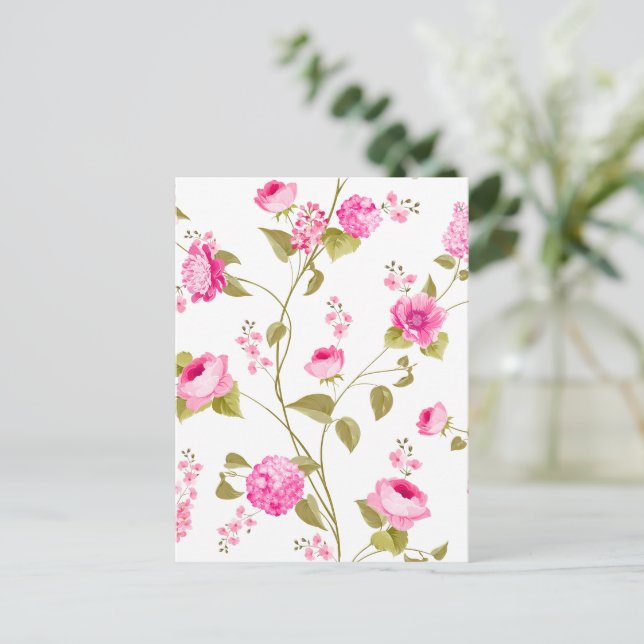 Postal Festiva Patrón de flores 19 (Anverso de pie)