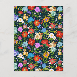 Postal Festiva Patrón de flores sin soldadura Ditsy-13554