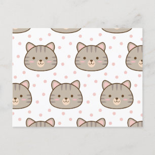 Postal Festiva Patrón de gato