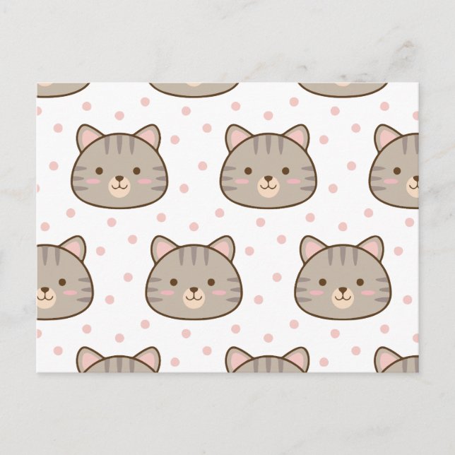 Postal Festiva Patrón de gato (Anverso)