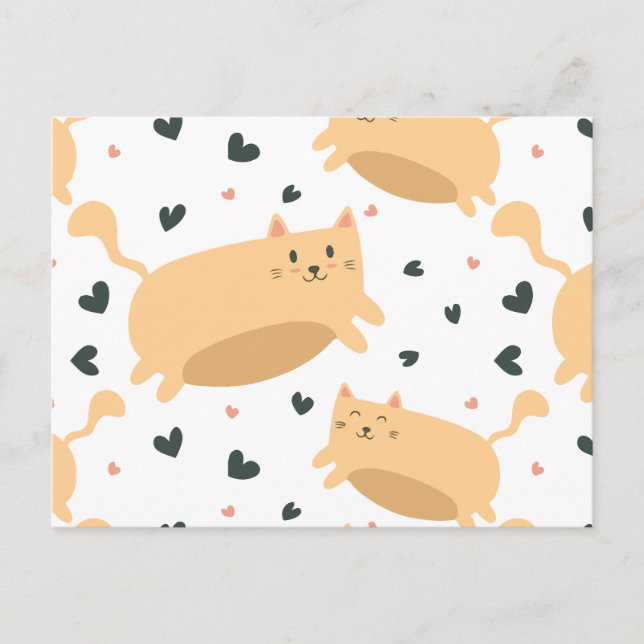 Postal Festiva Patrón de gato (Anverso)