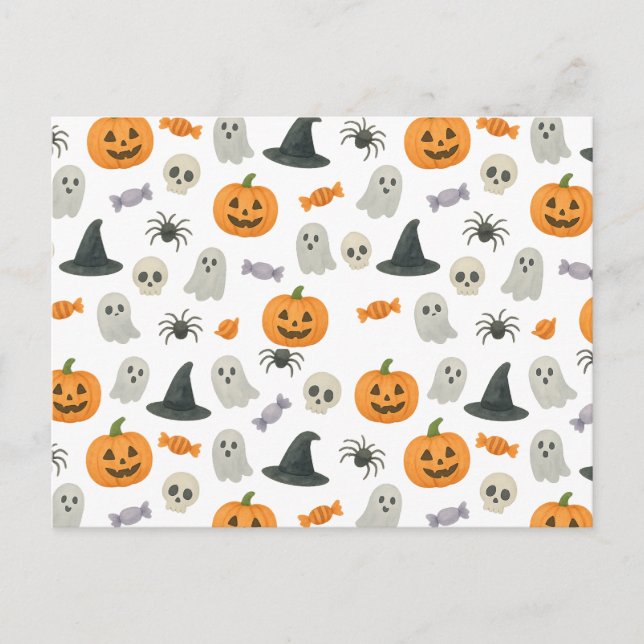 Postal Festiva Patrón de Halloween (Anverso)
