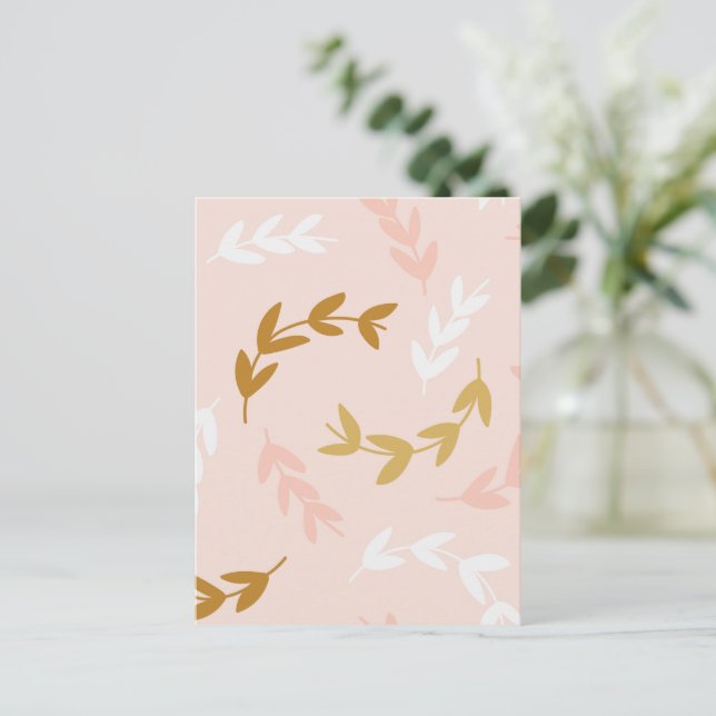 Postal Festiva Patrón de hojas 4 (Anverso de pie)