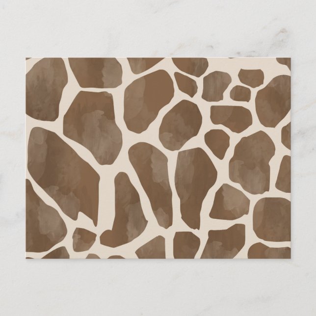 Postal Festiva Patrón de impresión de animales de jirafa acuarela (Anverso)