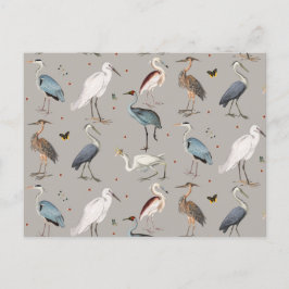 Postal Festiva Patrón de la Naturaleza de los áridos de la garza 