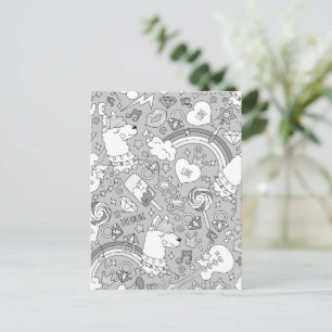 Postal Festiva patrón de llama 4