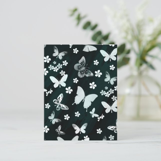 Postal Festiva Patrón de mariposa 14 (Anverso de pie)