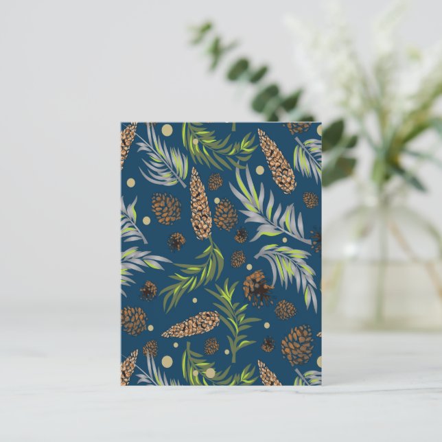 Postal Festiva Patrón de Navidad, Pino Nieve 9 (Anverso de pie)