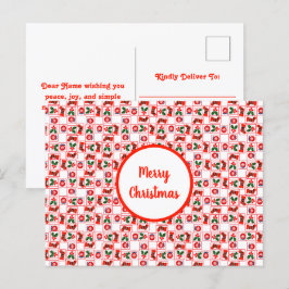 Postal Festiva Patrón de Navidades festivos