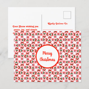 Postal Festiva Patrón de Navidades festivos