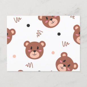 Postal Festiva Patrón de oso