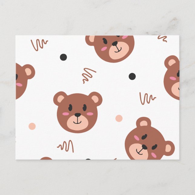 Postal Festiva Patrón de oso (Anverso)