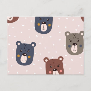 Postal Festiva Patrón de oso