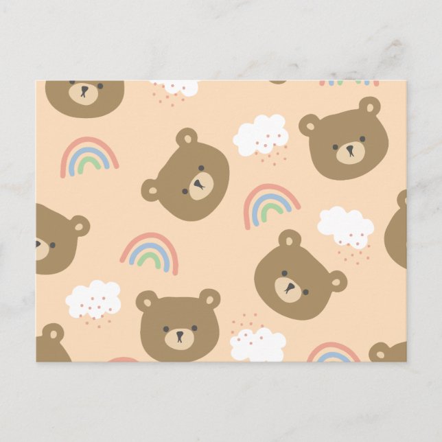 Postal Festiva Patrón de oso (Anverso)