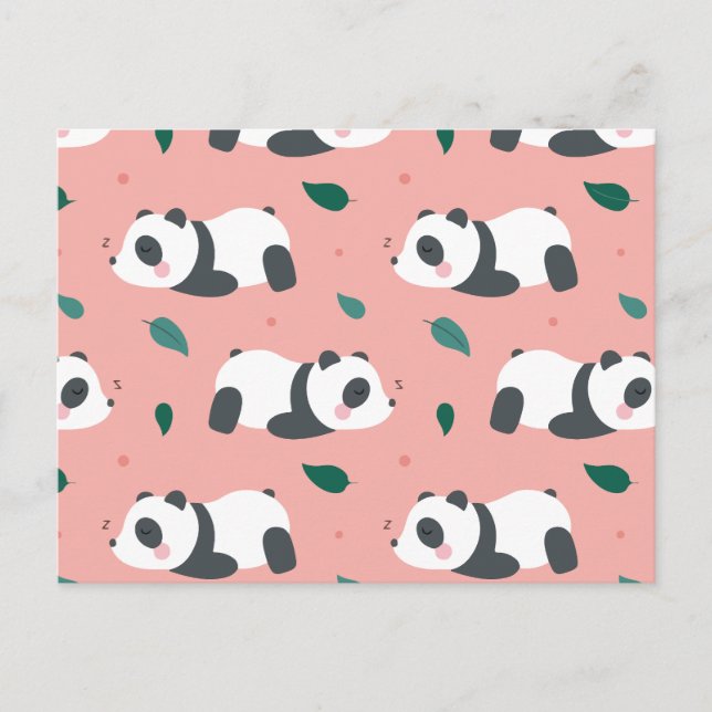 Postal Festiva Patrón de panda de corte (Anverso)